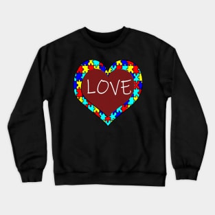 Autism Mom, Family & Teacher Puzzle Love Quote Autistic Awareness Gifts Crewneck Sweatshirt